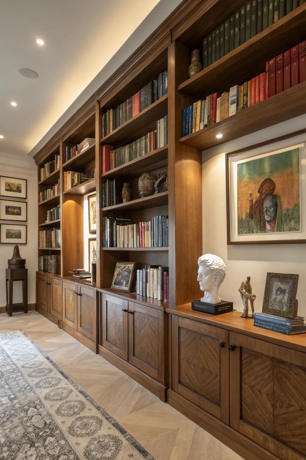 Art and books together craft a visually rich library.