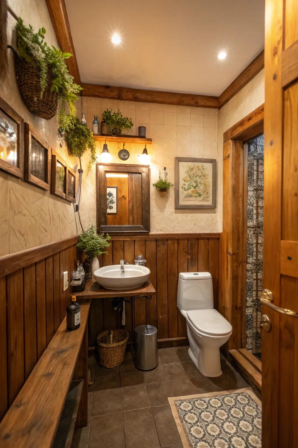 Timber accents introduce warmth and texture.