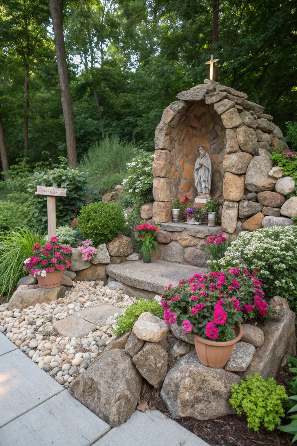 Fabricate a serene withdrawal via an outer garden sacred spot.