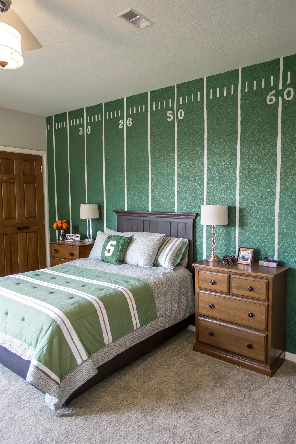 Emphasize your theme with a striking accent wall.