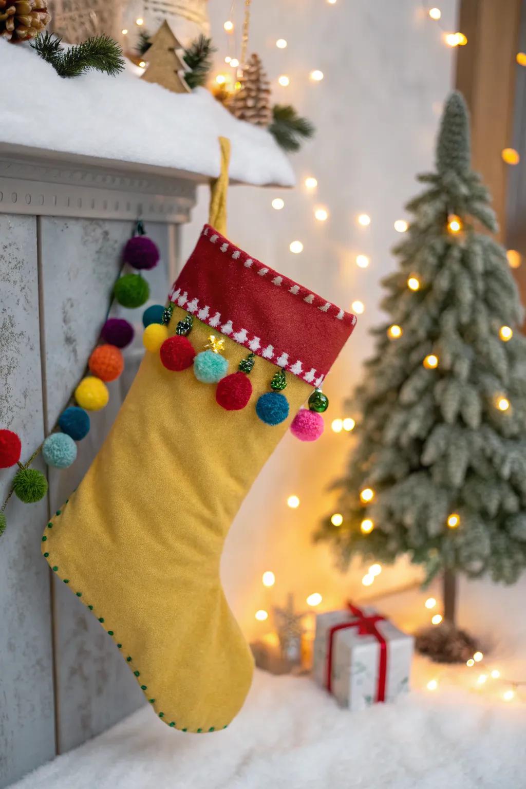 Wool balls inject a playful, festive accent.