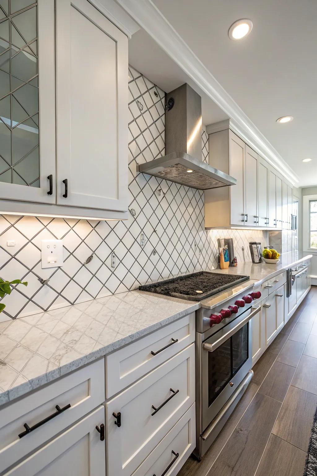 Go modern with unexpected tile shapes.
