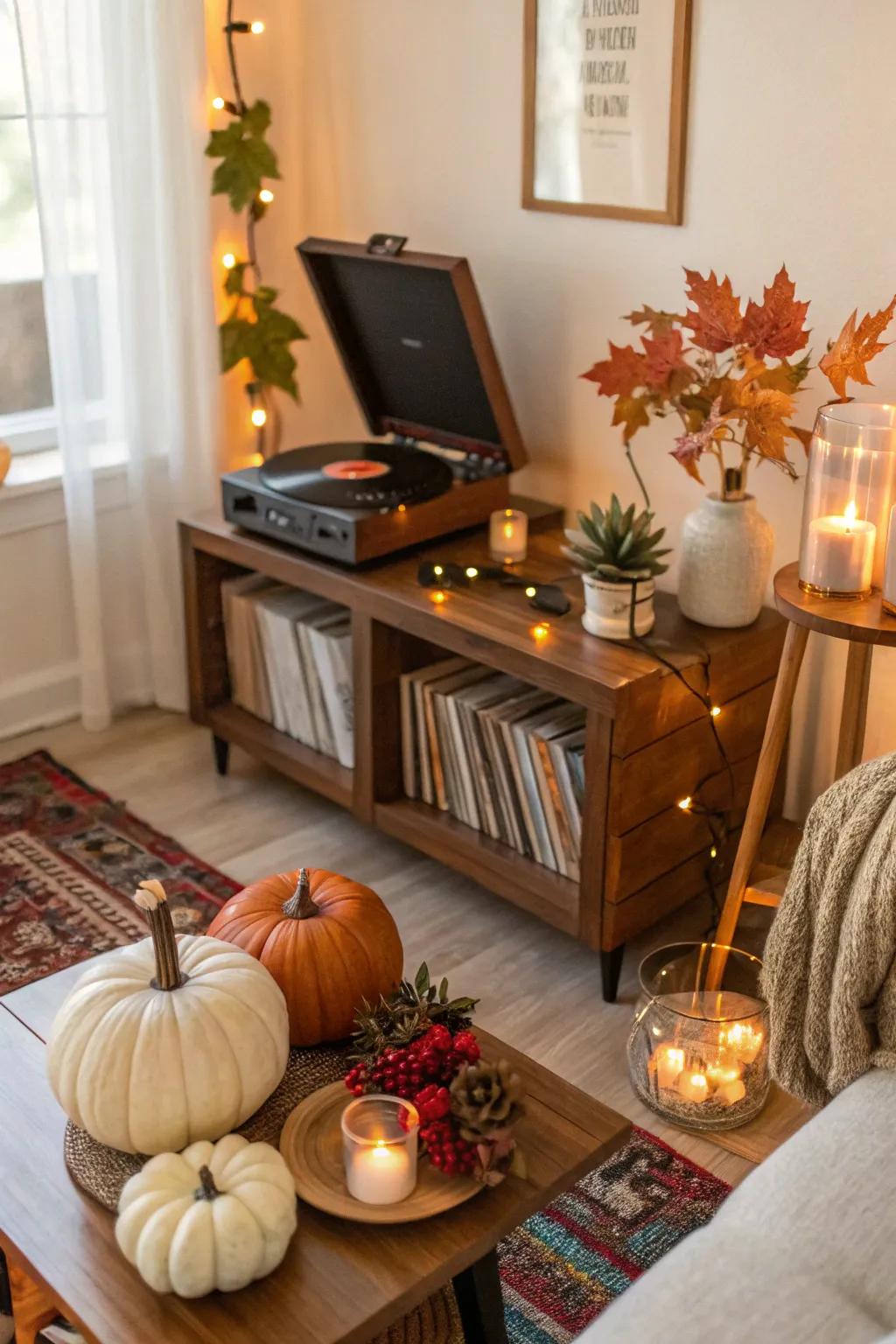 A jazz playlist sets the perfect mood for a relaxed celebration.