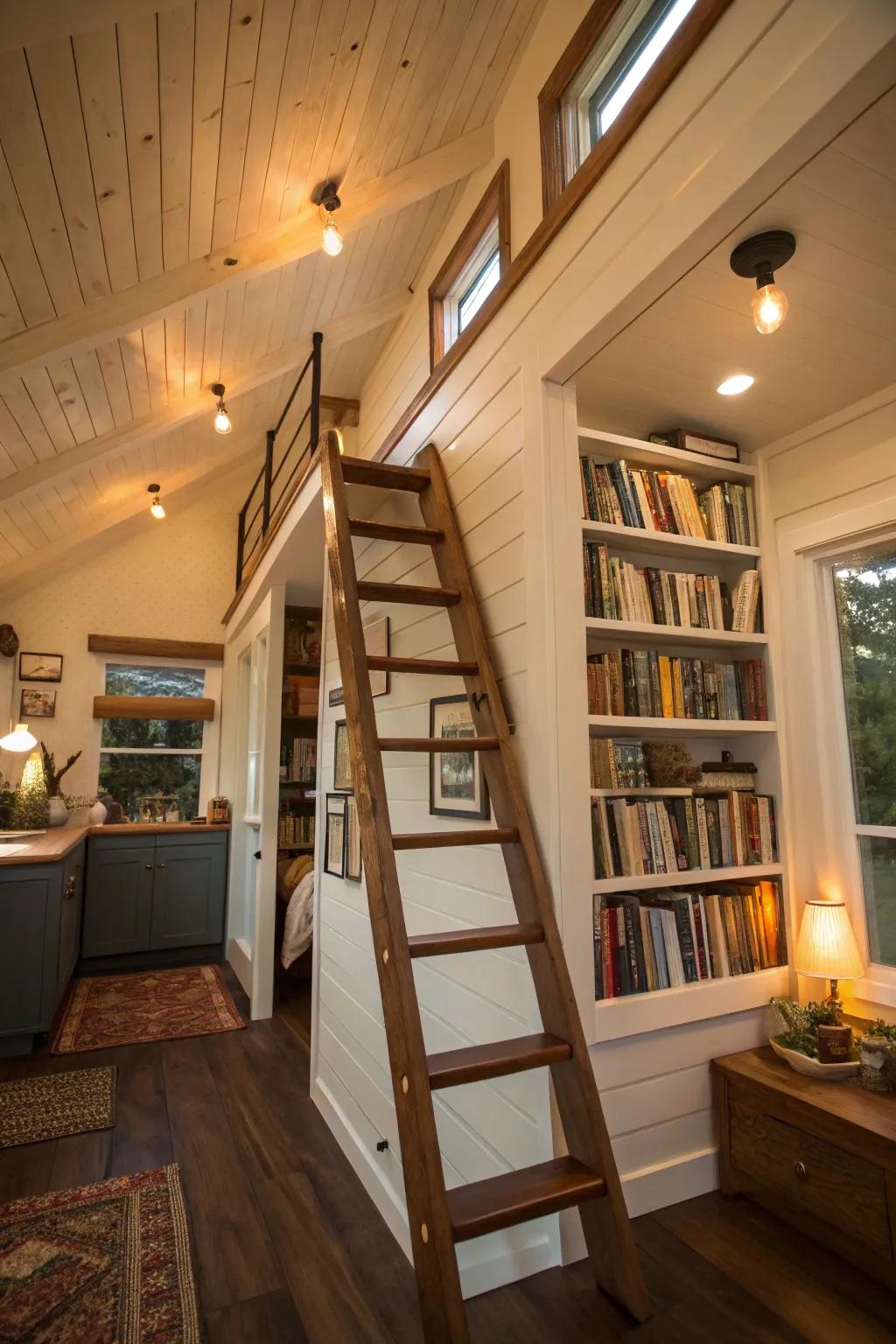 Classic nostalgia: A librarian ladder for timeless style.