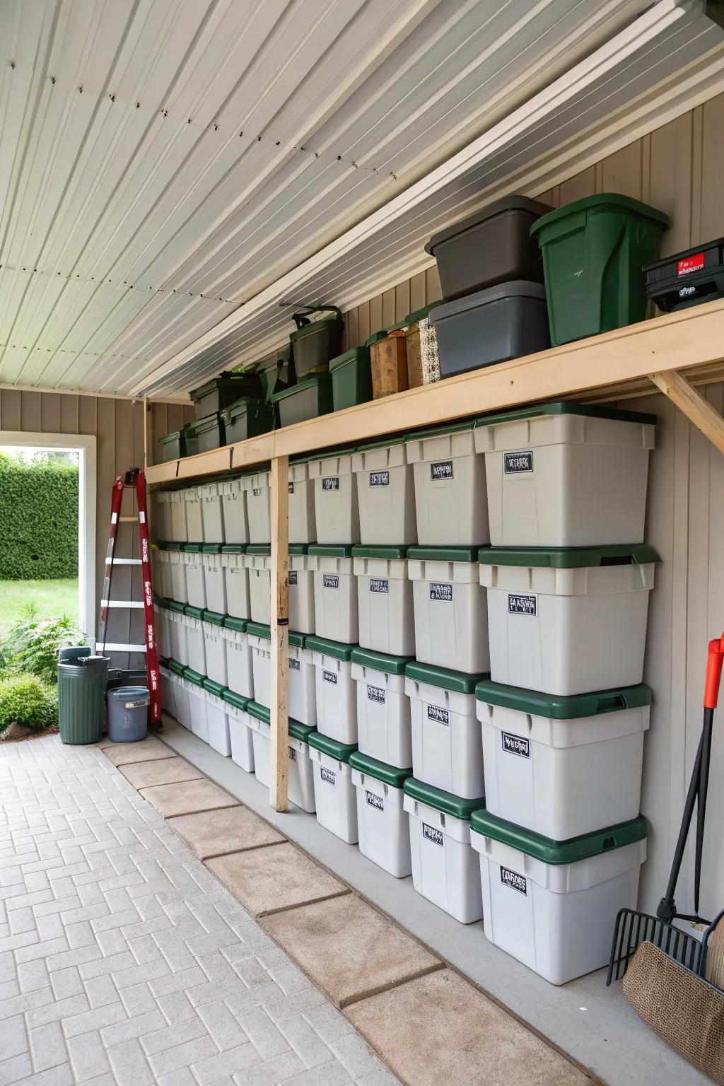 Weather-proof containers ensure your items are safe and dry.
