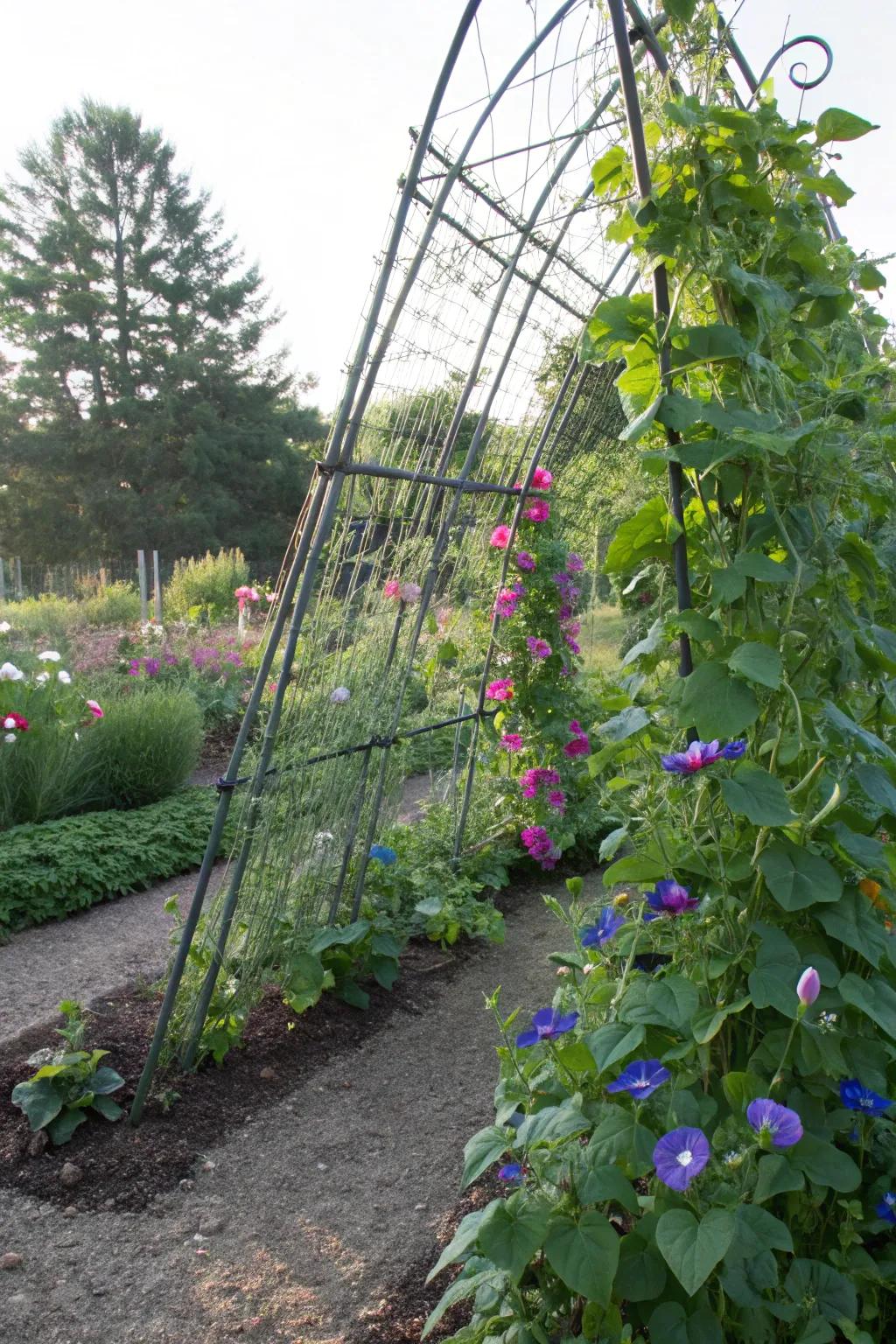 Fowl netting trellises are easy and effective.
