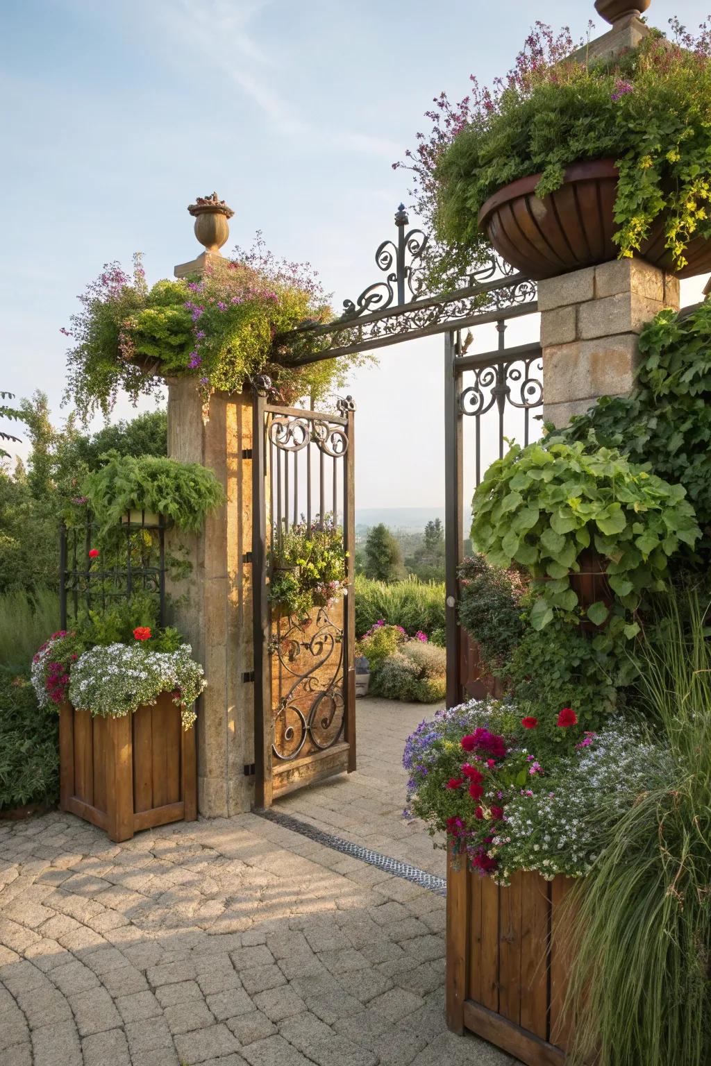An upright garden entryway that adds vegetation and function.