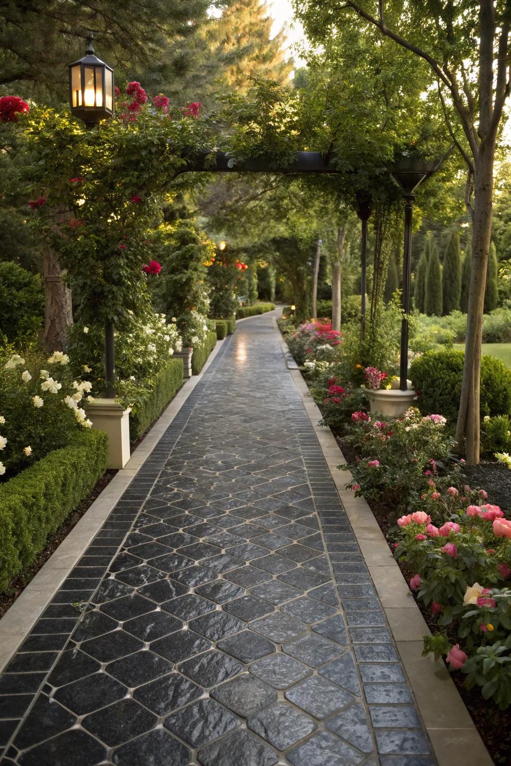 Onyx flagstones inject a luxurious appeal into your garden trail.