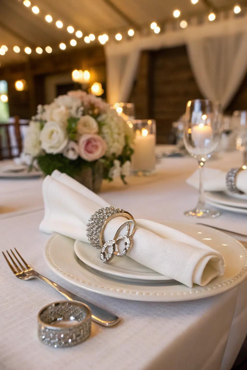 Customized napkin loops add a refined touch