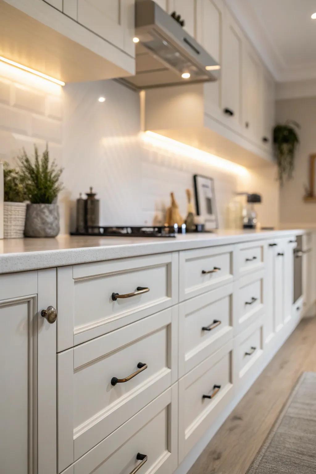 Refined pewter tones offering downplayed style.