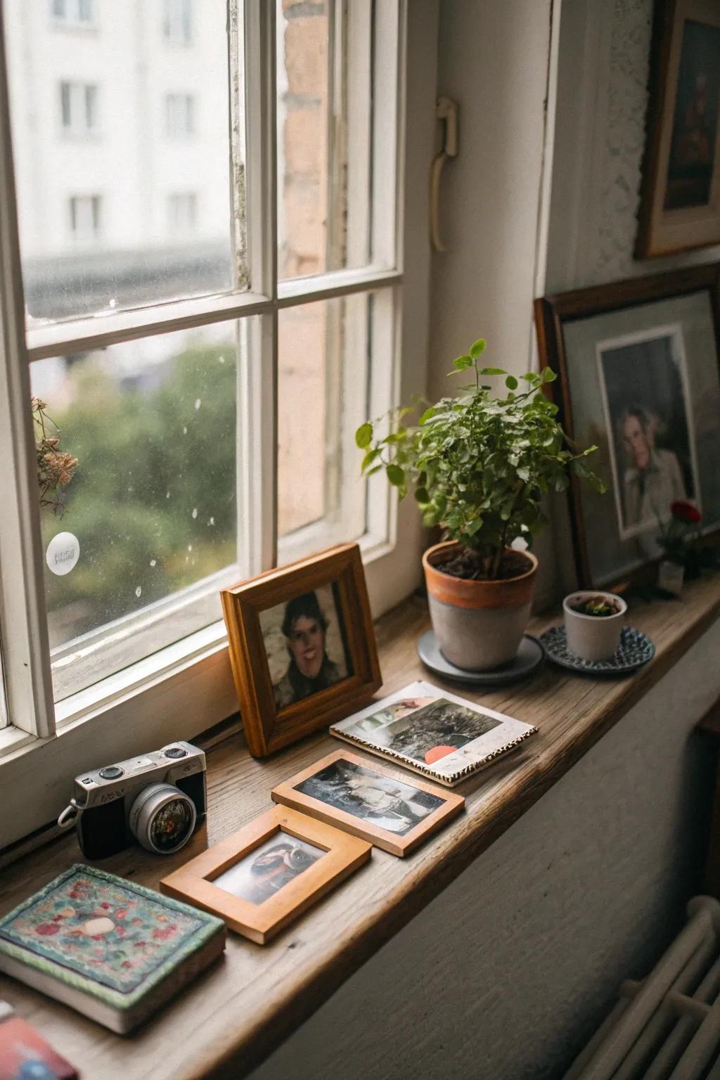 Individual keepsakes render the windowsill singularly yours.