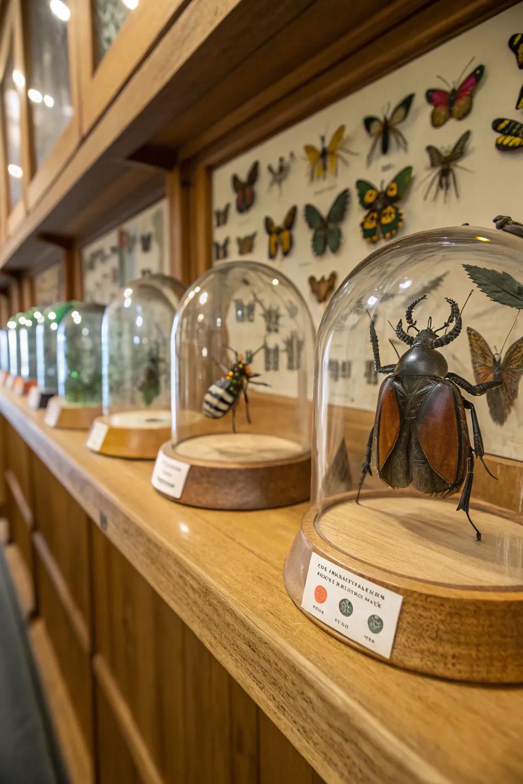 Insect specimens append a scientific inquisitiveness.