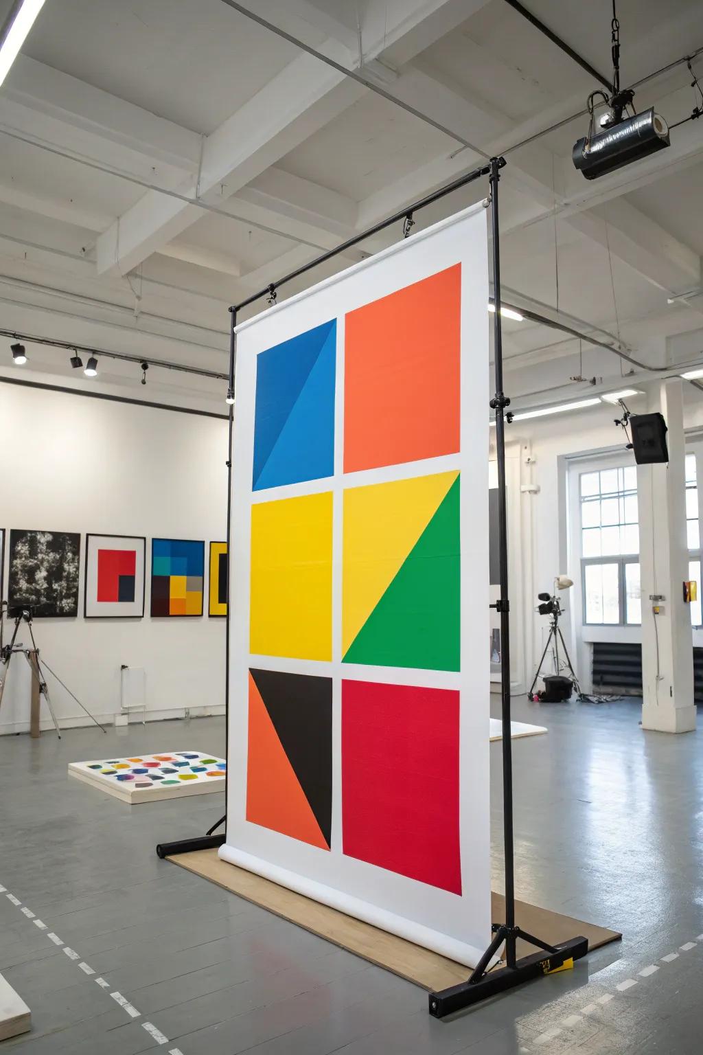 Prints featuring color-blocking inject energy and excitement into your decor.