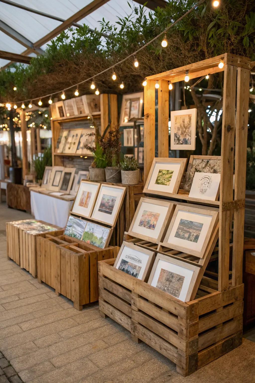 Containers present a charming and functional resolution for exhibiting lithographs.
