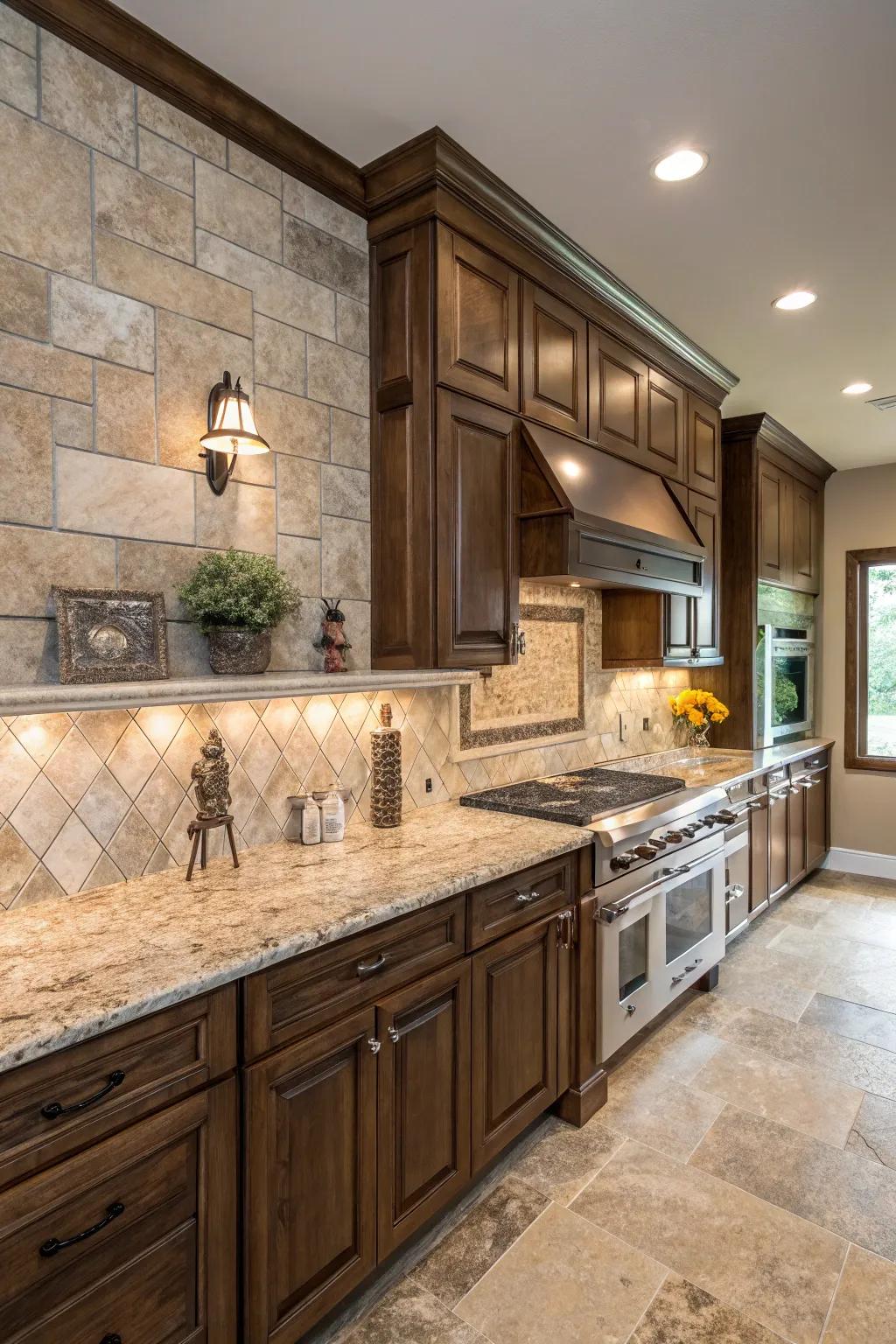 Original stone bricks enhance the organic feel of mystic earth stone.