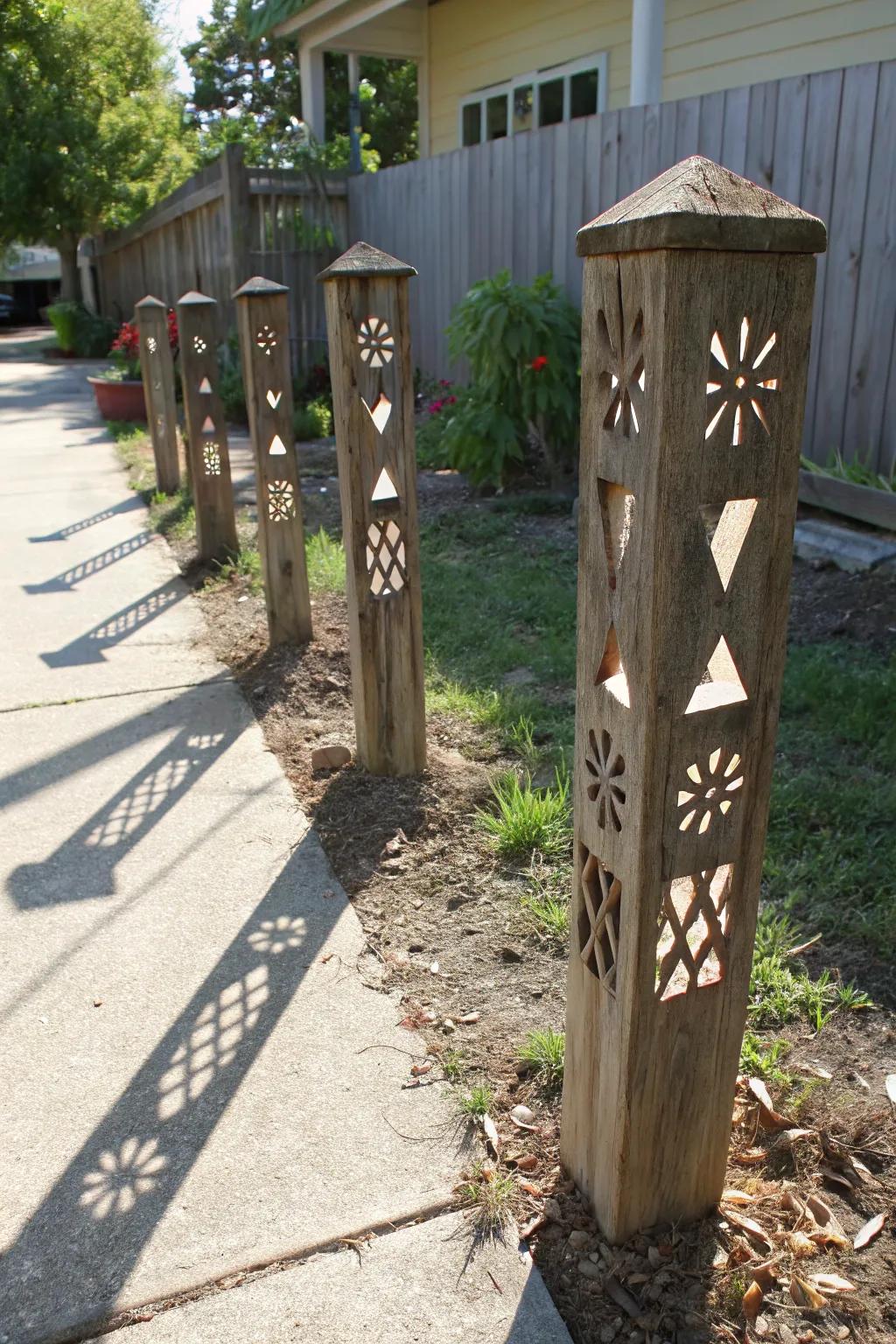 Play with light and shadow using shape cutout beams.