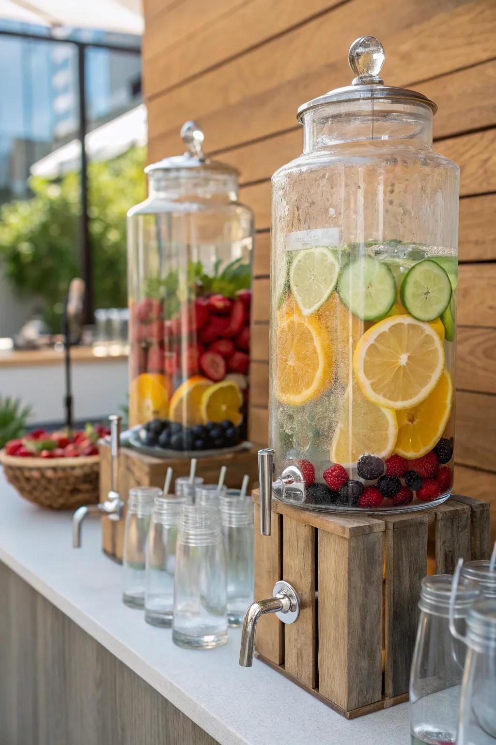 Fruit-infused liquid is a stimulating alternative to mixed drinks.