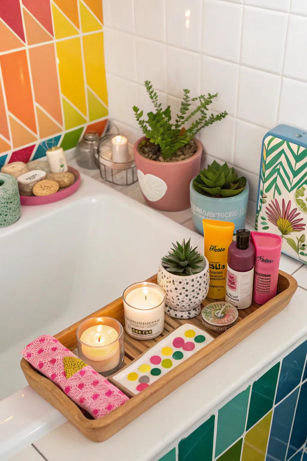 Express your unique style with an eclectic amalgamation of bath decor.
