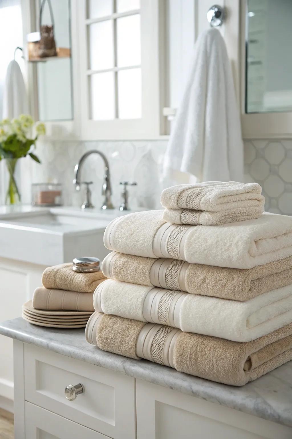 Keep it classic with envelope-folded towels.