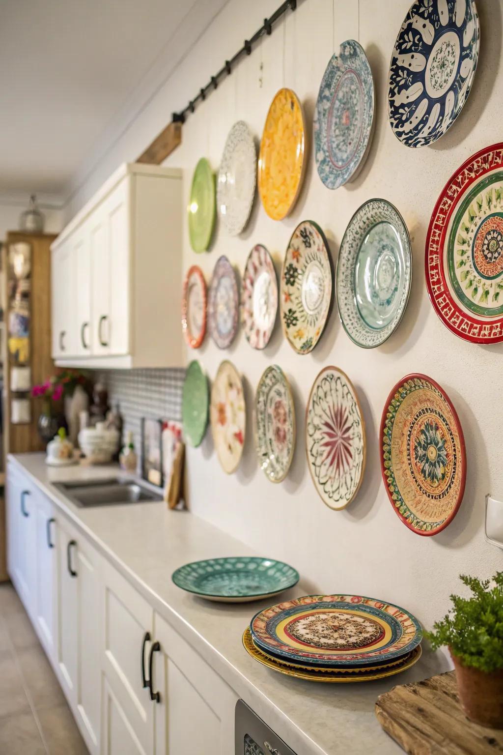 Incorporate allure with a collection of decorative plates.
