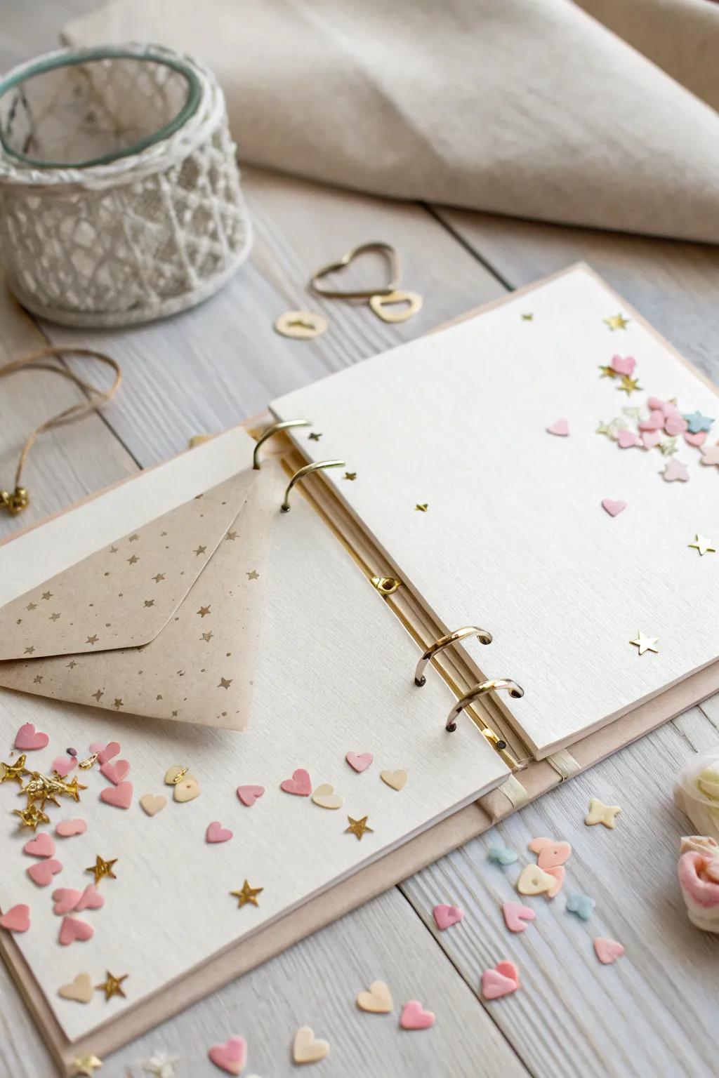 Append a dash of enchantment to your bride's scrapbook through charming surprises! #CraftedMemories #ScandinavianBoho