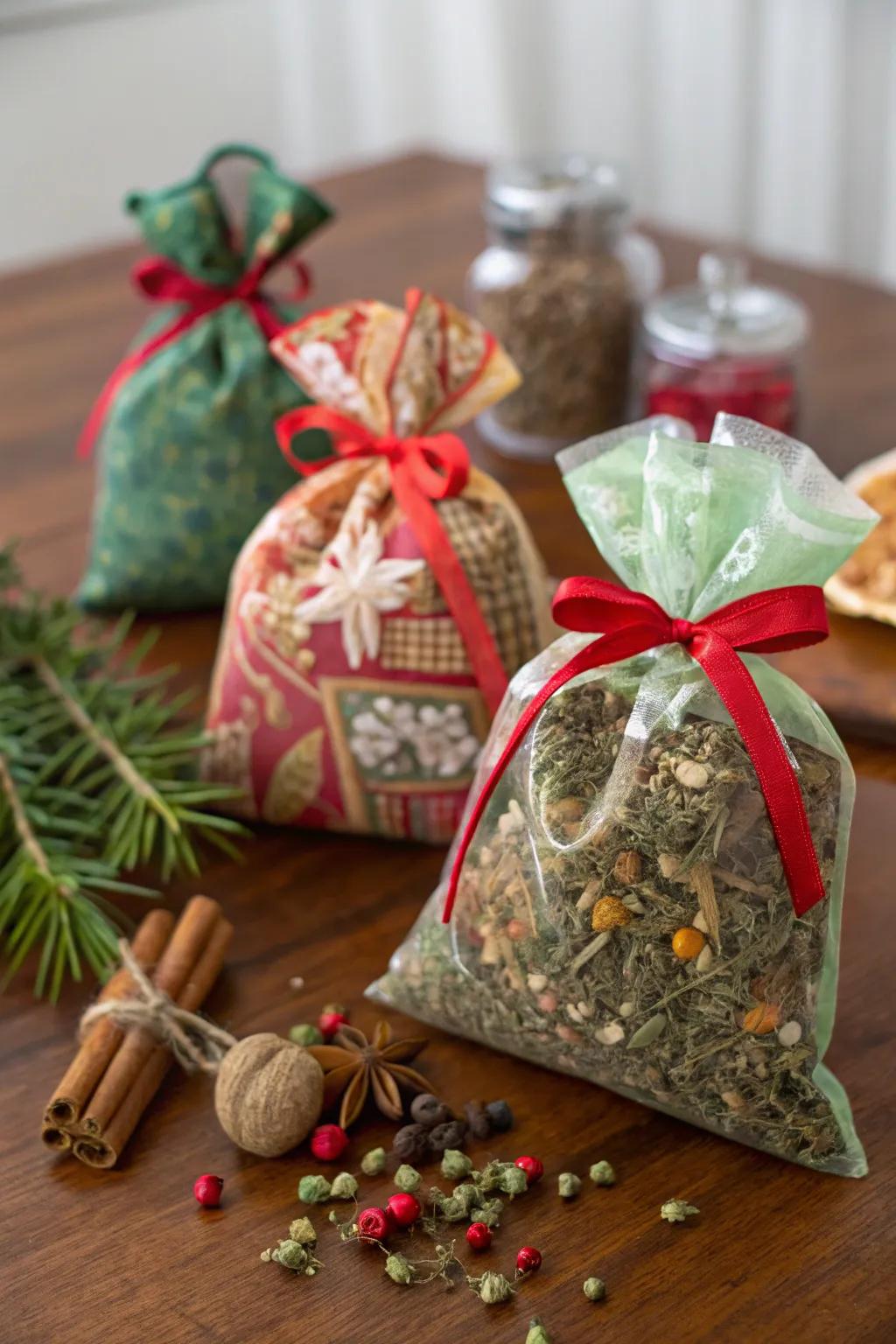 Potpourri sacks deliver a fragrant and hand-made touch.