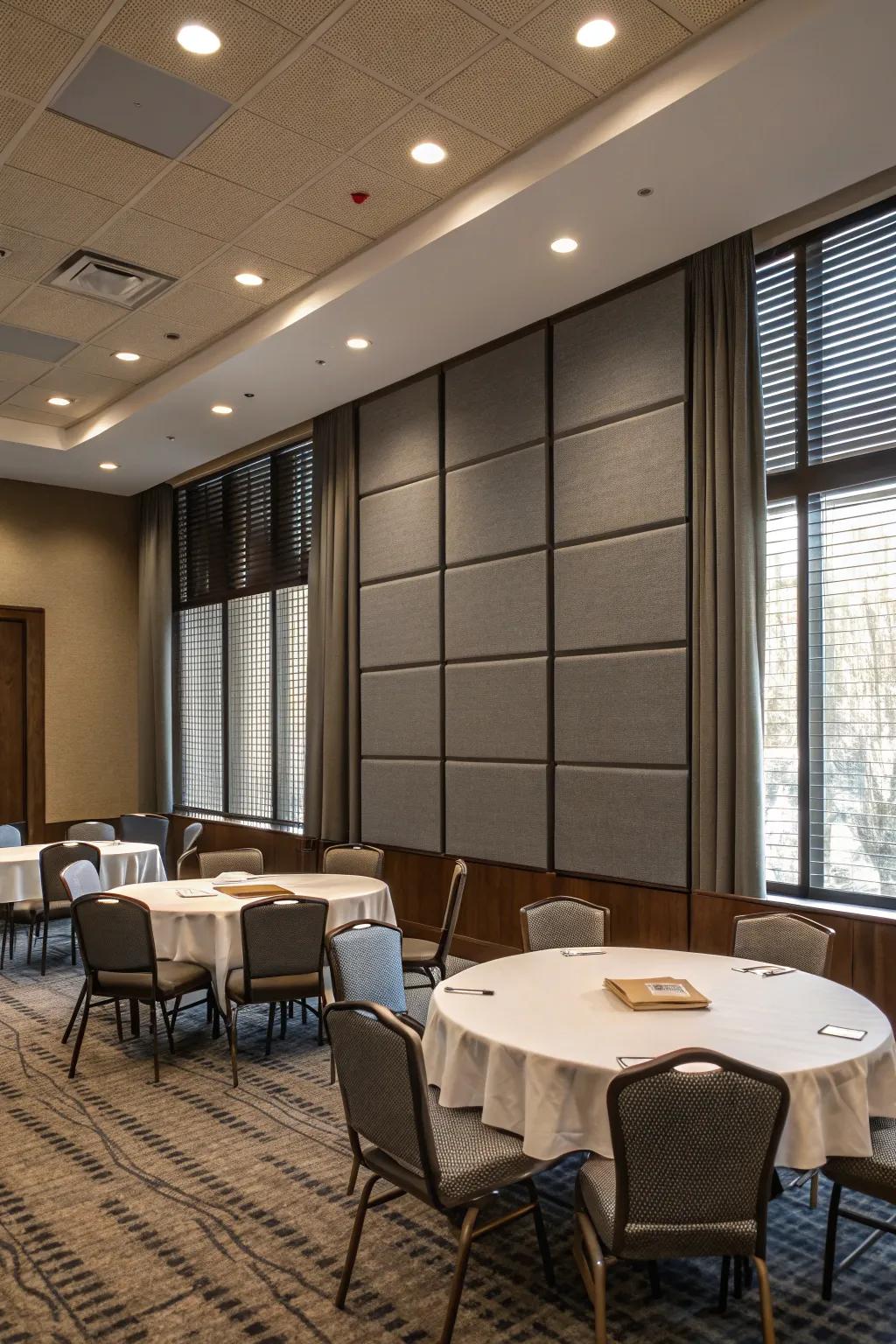 Acoustic boards ensure a quiet, focused meeting atmosphere.