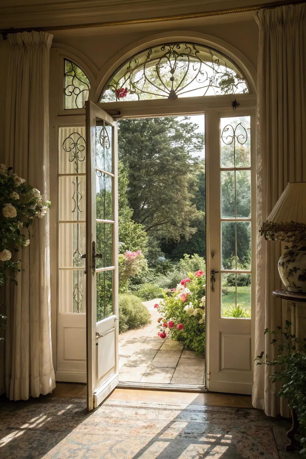 Improve grace and openness with classic French doors.