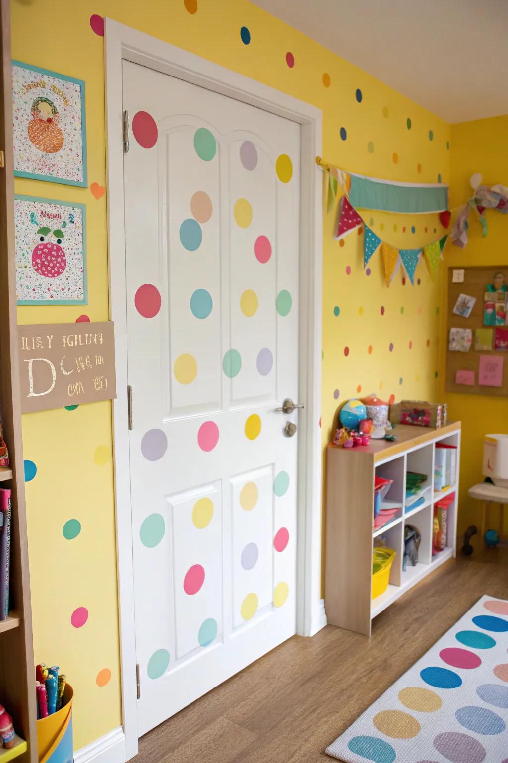 Playful charm using circle pattern panels.