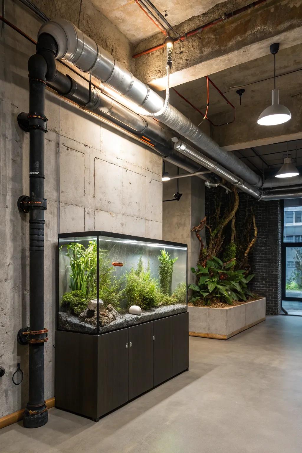 Accomplish an edgy vista through industrial trendy.