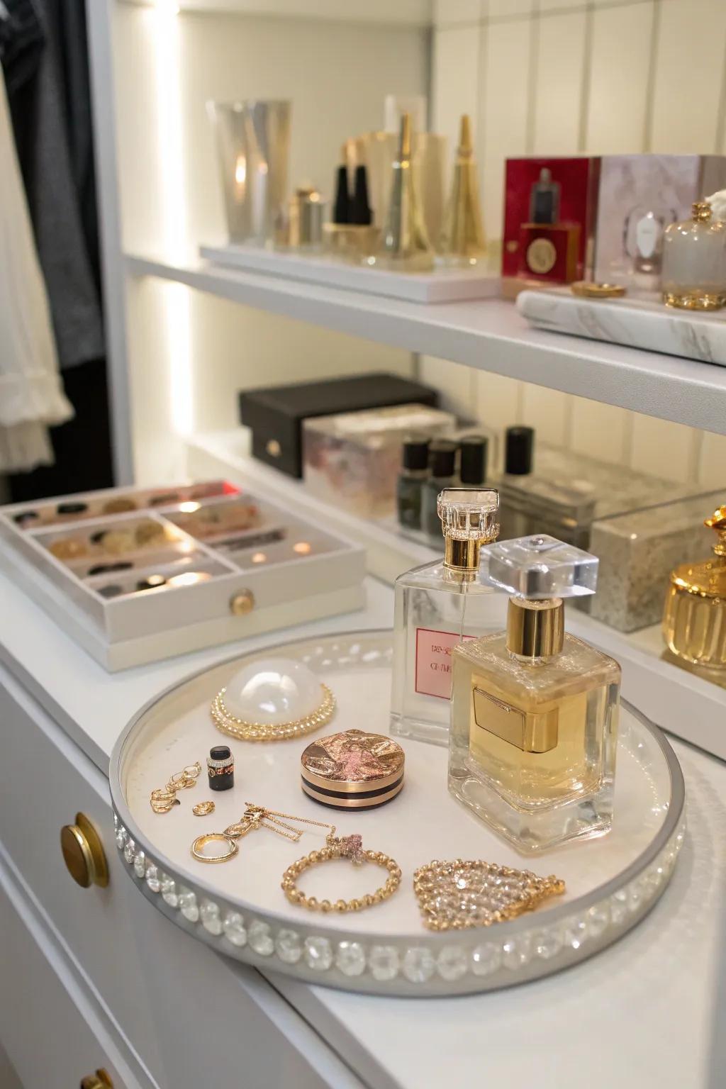 Lazy Susans furnish effortless reach to your favored accessories.