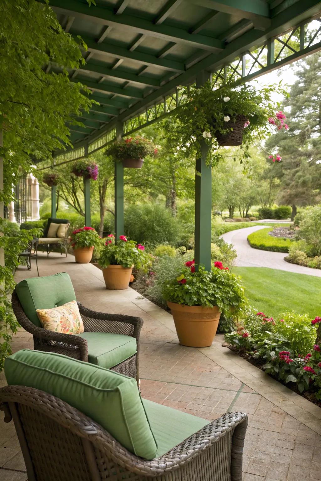 Green outdoor spaces elevate aesthetics and provide relaxation.