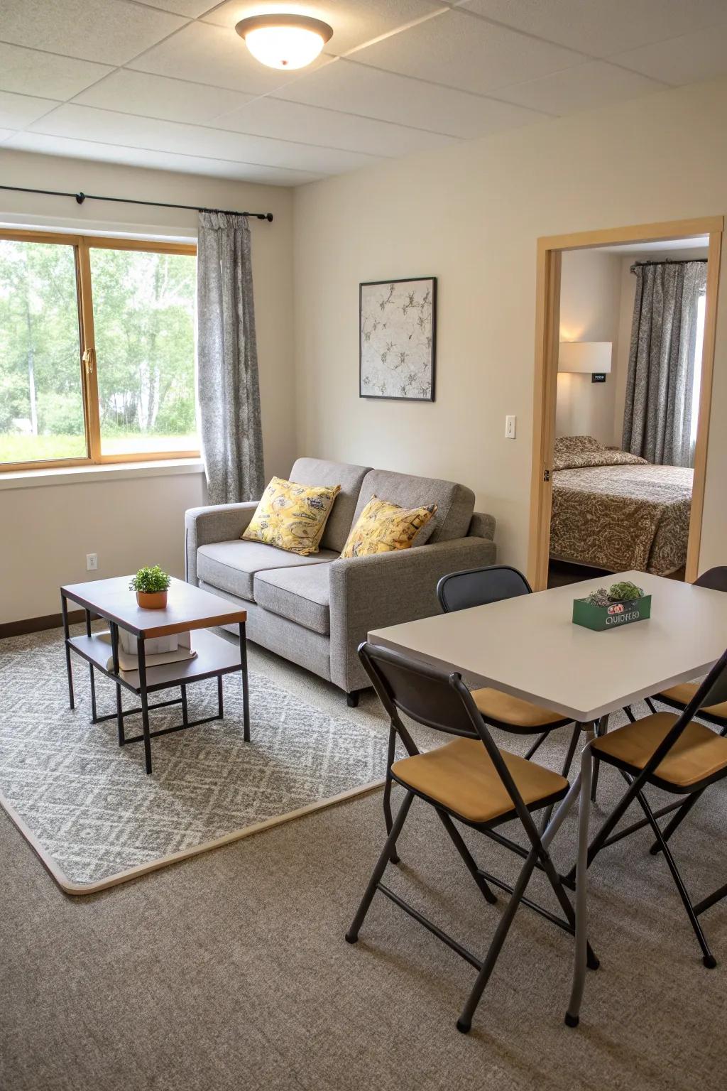 Adaptable furniture conforms to varied settings and requirements.