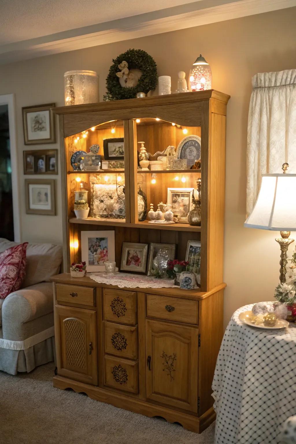 Personal collections make this hutch uniquely yours.