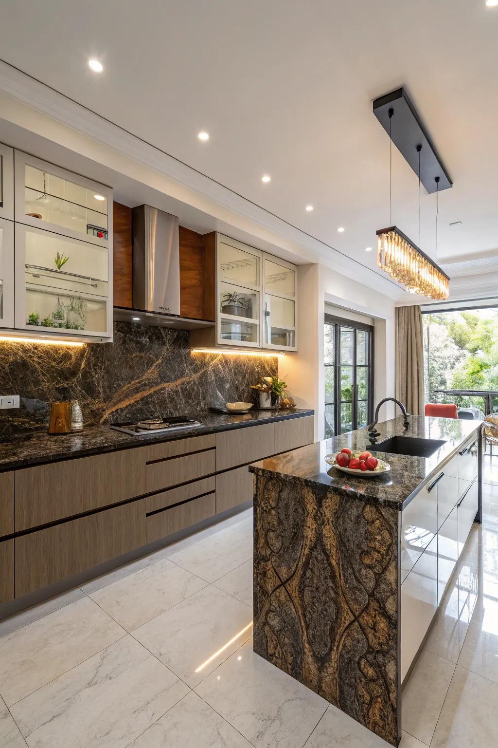 Striking counters can steal the spotlight in your kitchen.