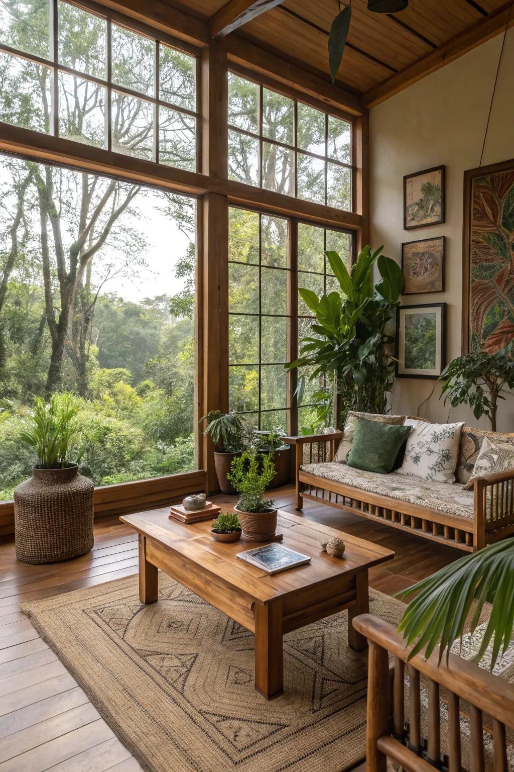 A harmonious space mirroring the grandeur of the natural realm.