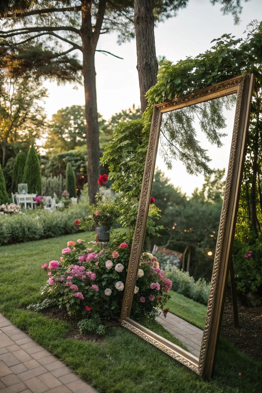 Reflectors in the garden cultivate enchanting reflections of nature.