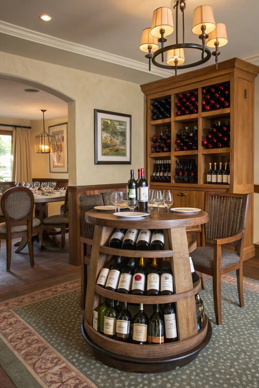 Showcase your wine in a chic display using a spin organizer.