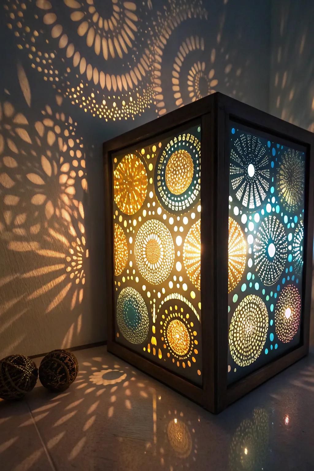 A dazzling luminary-replete Christmas display receptacle