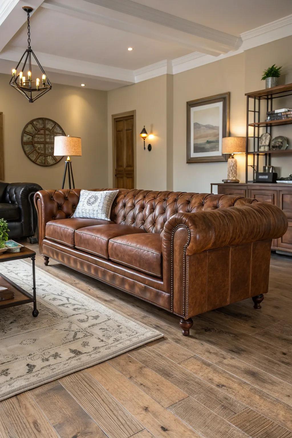 Unexpected feels make the couch a standout feature.