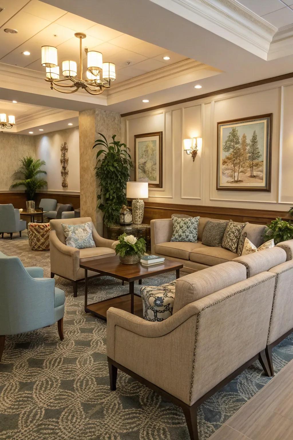 Style harmony guarantees a refined and well-organized living room aesthetic.