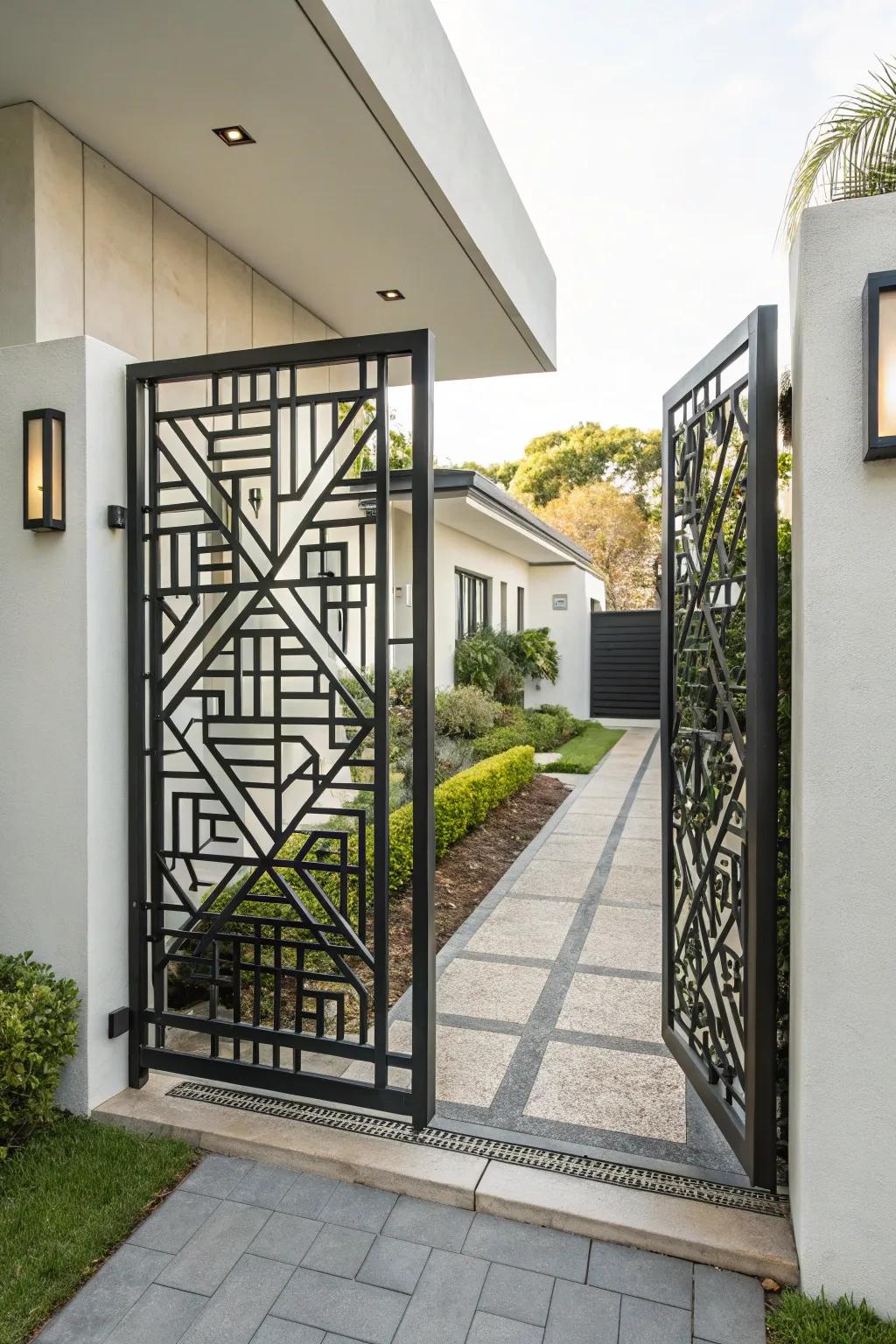 Striking geometric pattern access design