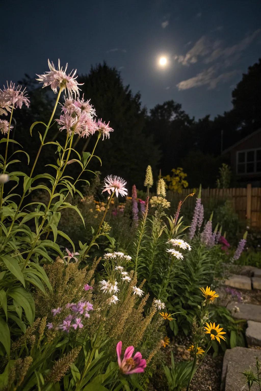 Local nighttime flowers promote local wildlife and draw in pollinators.