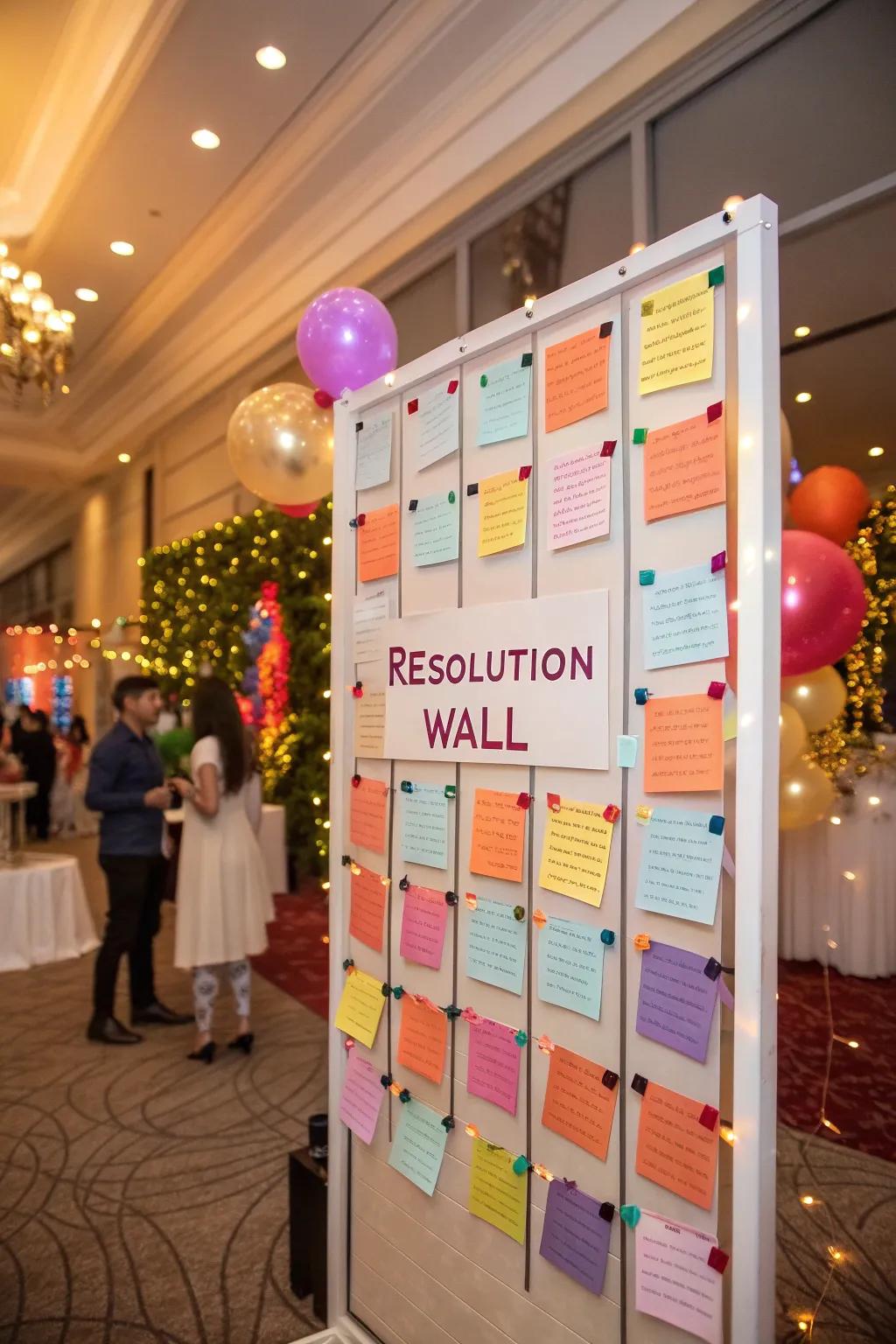 An interactive plans board encourages sharing and inspiration for the new year.