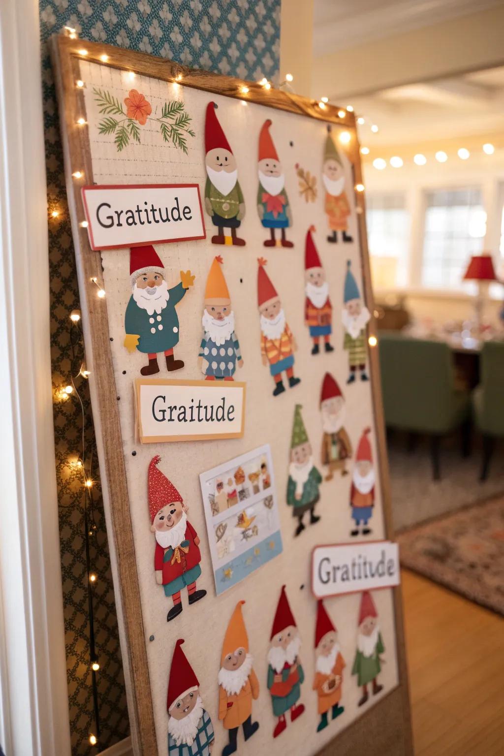 A 'Grateful Garden Sprites' bulletin board.