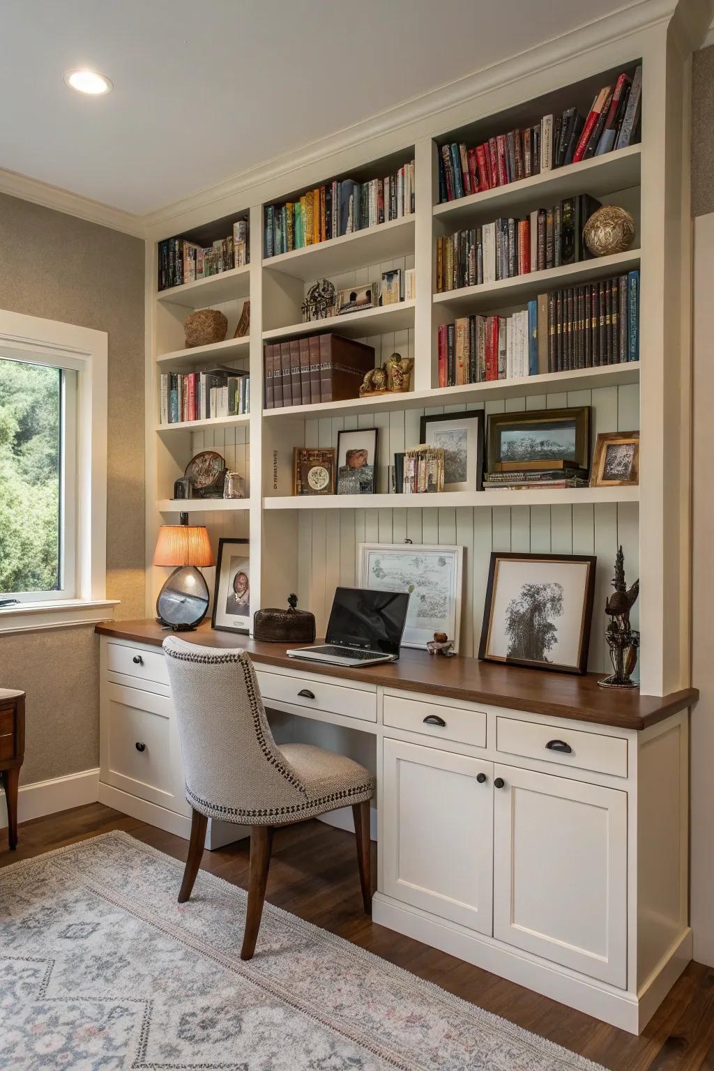 Design a private library within your office retreat.
