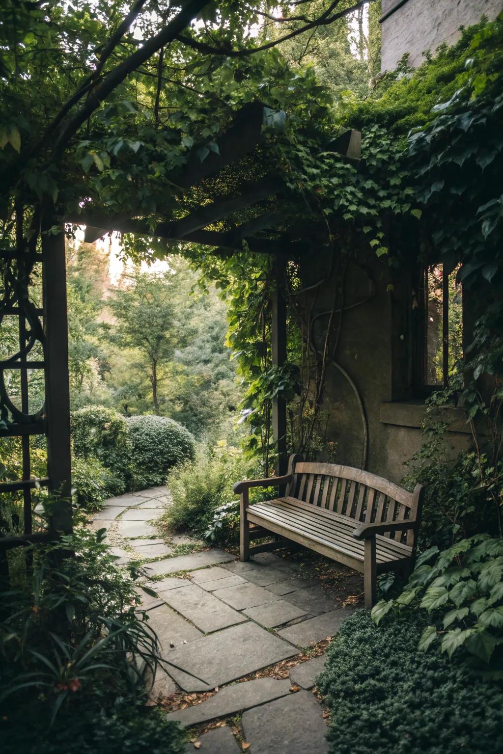 A secret garden nook extends a hidden escape within your patio.