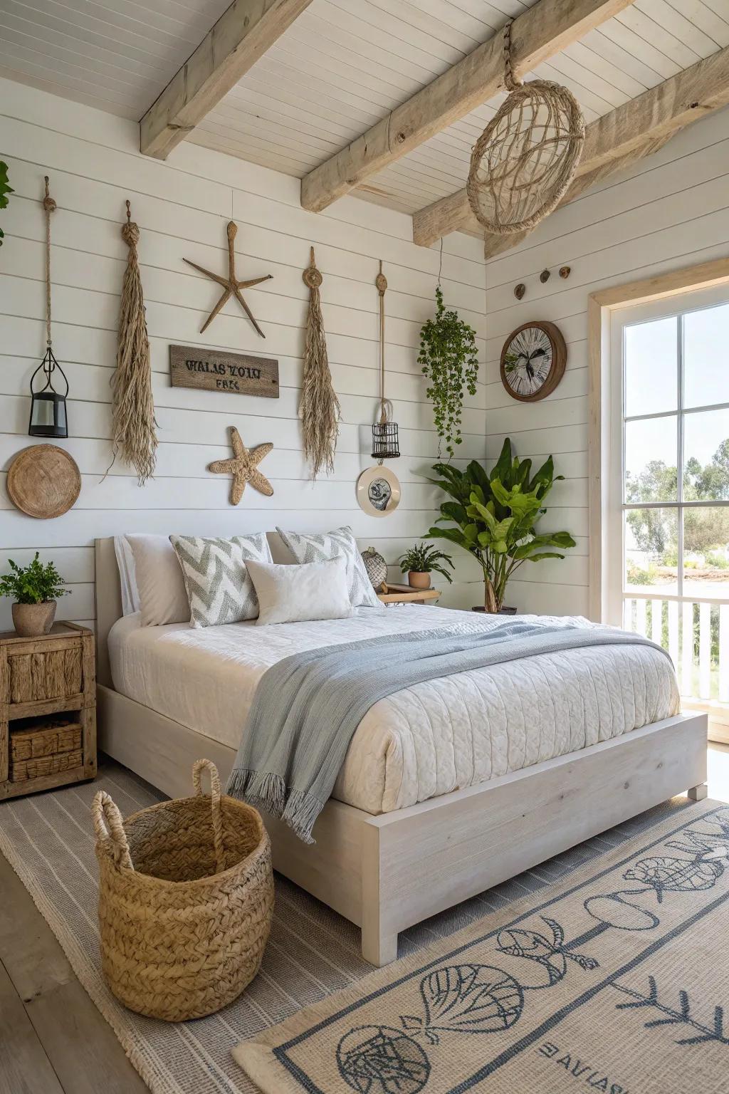 Coastal platform beds bring beachside tranquility indoors.