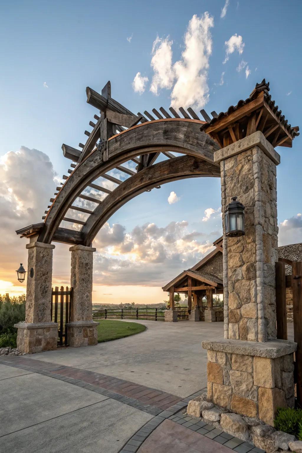 Architectural arches for a dramatic entryway.