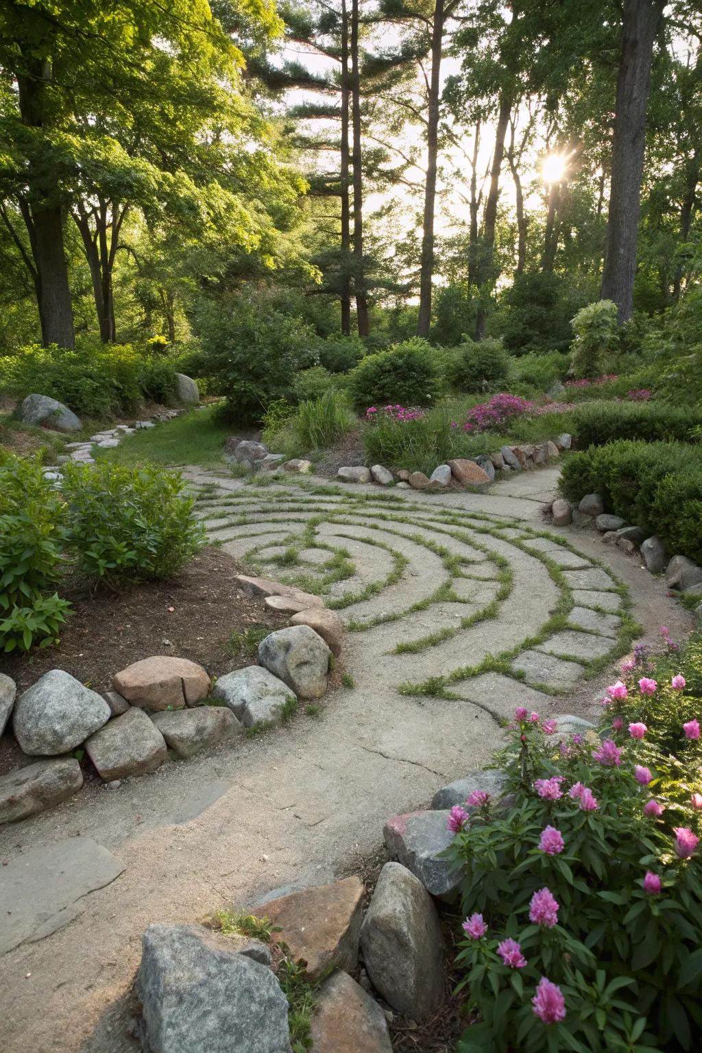 Rock labyrinths add an element of mystery and meditation.